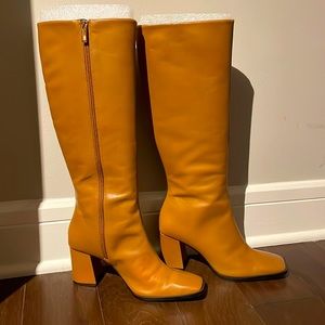 PERFECT Boot with Spring Skirts! From SAKS, in brown that matches with anything.